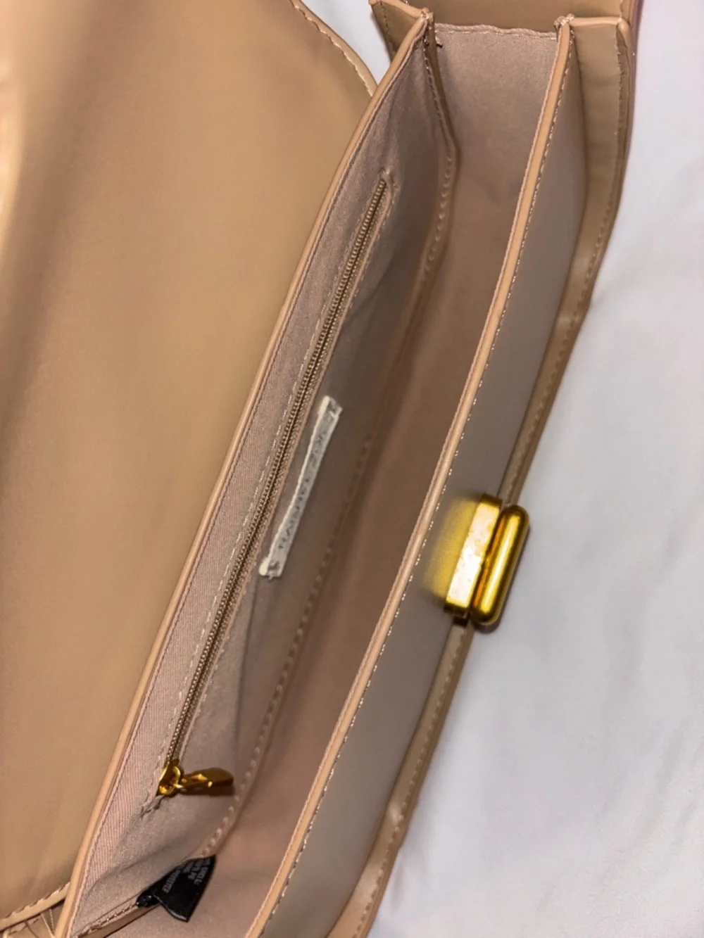 Rachel Zoe Beige-Tan Shoulder Bag with Gold Turn-Lock - Picture 5 of 5